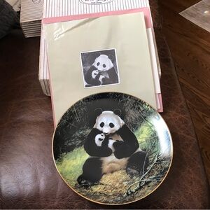 Vintage Will Nelson Panda Design Decorative Plate
